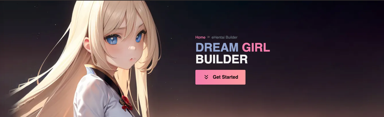 Screenshot of the Dream girl builder of Ehentai AI