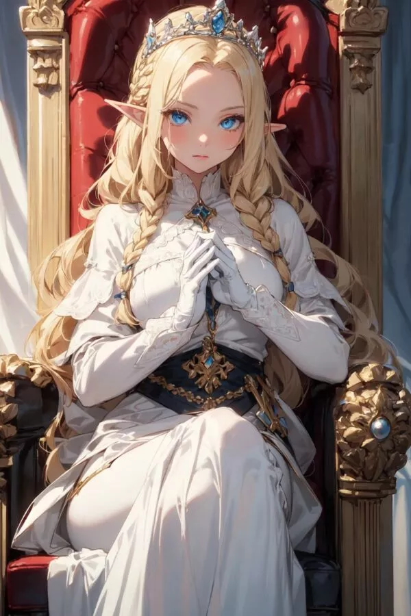 princesa elfa en un trono